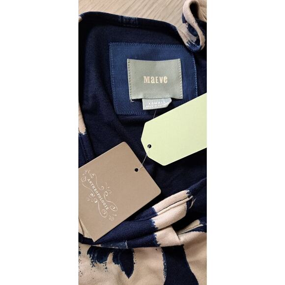 ANTHROPOLOGIE MAEVE Womens Navy Marin Sennebec Fit & Flare Jersey Dress XS - Picture 12 of 13